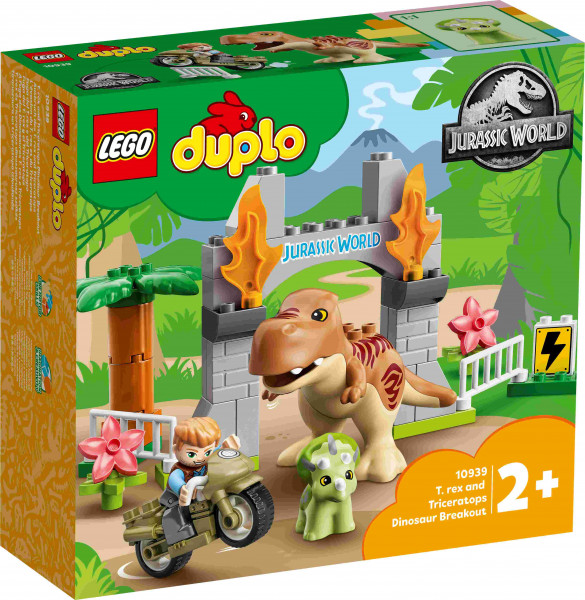 10939 LEGO® DUPLO Побег динозавров: тираннозавр и трицератопс, 2+ лет, 2021 г. Выпуск