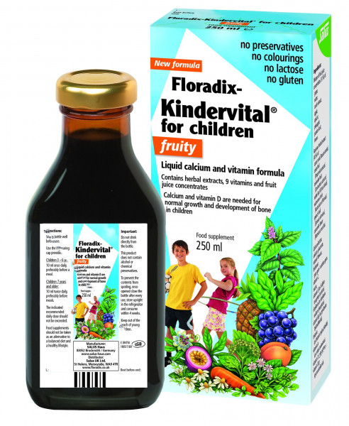IZPĀRDOŠANA!!! Floradix kindervital uztura bagātinātājs multivitamīnu sīrups bērniem ar kalciju 250ml, derīg. term. 04/2023