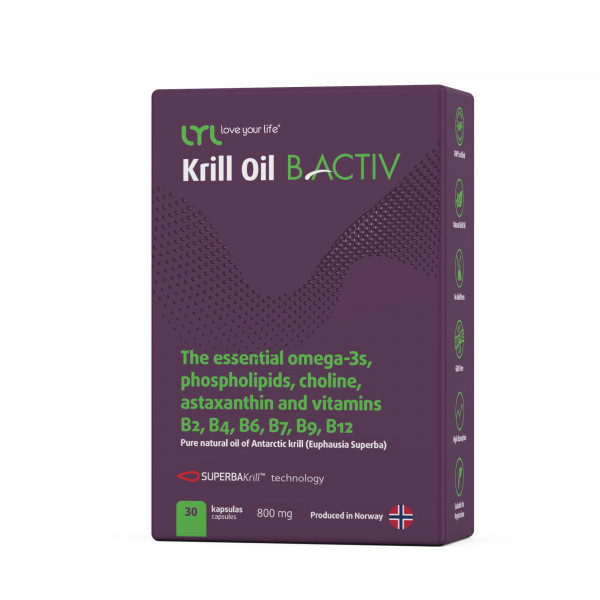 IZPĀRDOŠANA!!! LYL Krill Oil B ACTIV uztura bagātinātājs, 30 kapsulas (derīg.term. 10/2023)