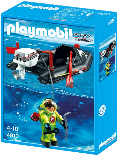 4910 PLAYMOBIL® City Action Nirējs ar laivu, no 4 gadu vecuma