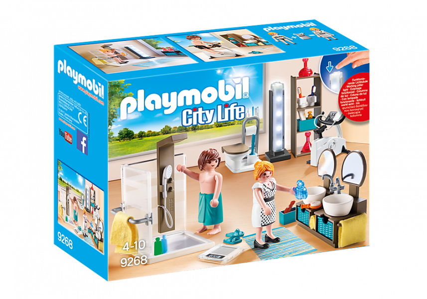 9268 PLAYMOBIL® City Life Vannas istaba ar gaismiņu, no 4-10 gadu vecumam