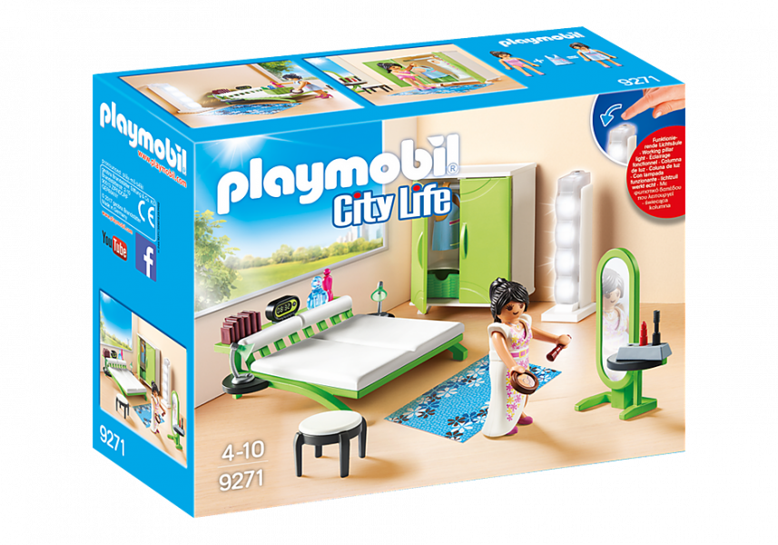 9271 PLAYMOBIL® City Life Guļamistaba ar gaismiņu, no 4-10 gadu vecumam