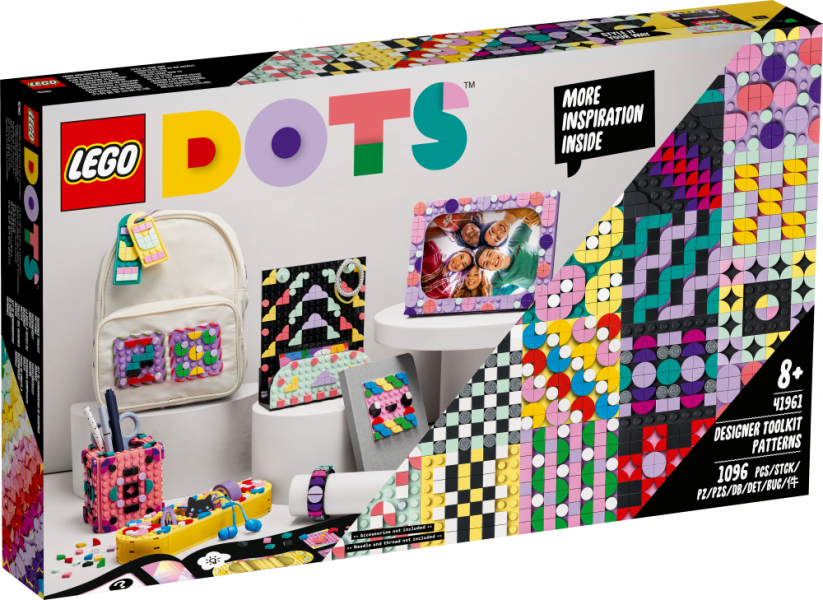 41961 LEGO® DOTS Dizainera komplekts — raksti , 8+ gadi, 2022. gada modelis