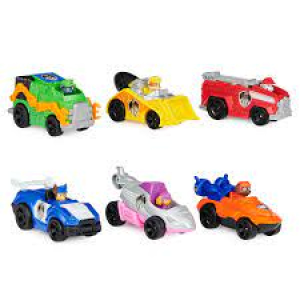Paw Patrols, Ķepu patruļas auto ar mulfilmas varoņu figūram, no metāla, figūras ir dažādas, 9305