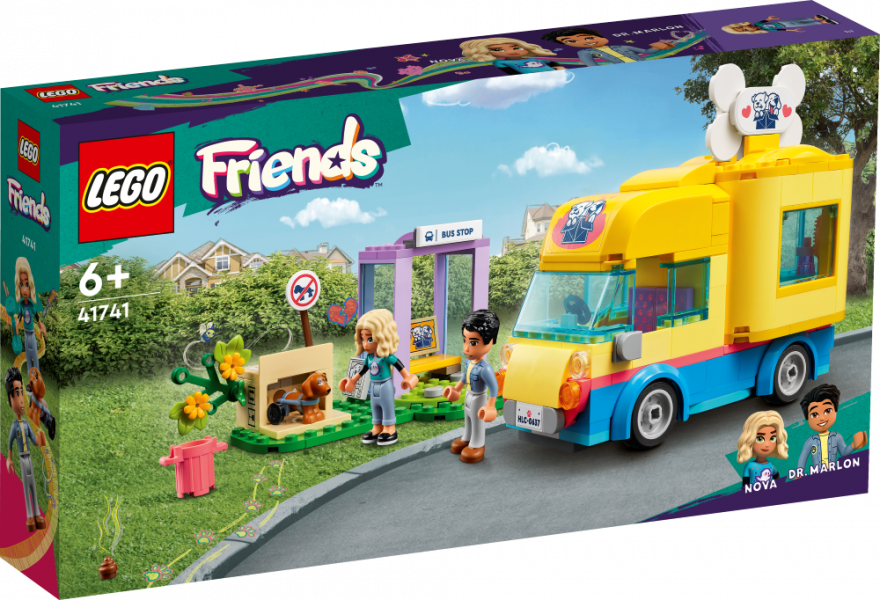 41741 LEGO® Friends Спасательный фургон для собак, 6+ лет, модель 2023 года