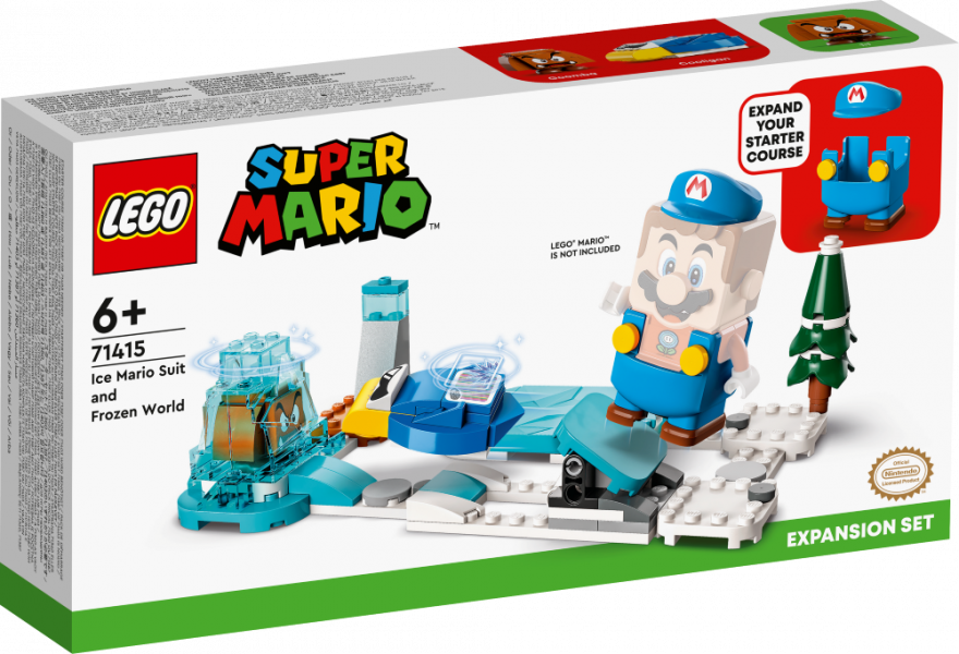 71415 LEGO® Super Mario Ledus Mario tērps un sasalušās pasaules paplašinājuma maršruts, 6+ gadi, 2023. gada modelis