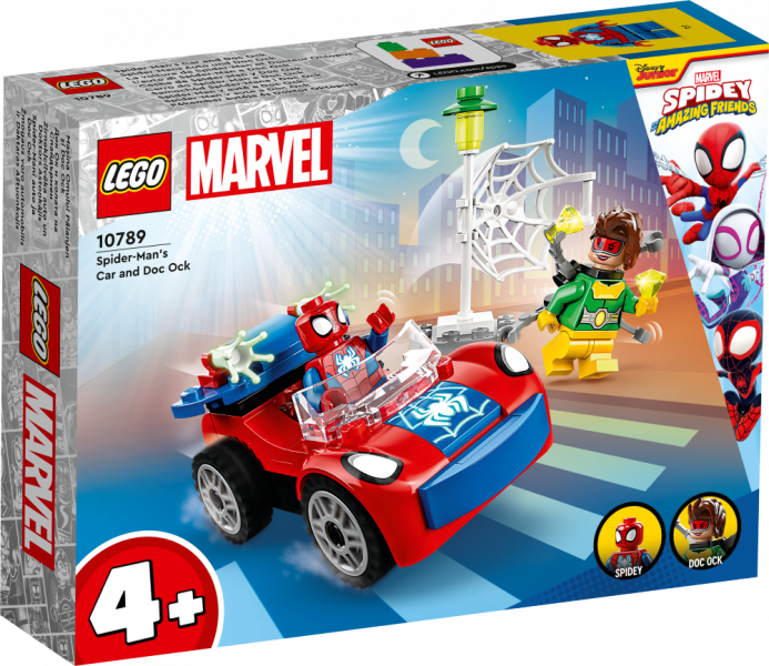 10789 LEGO® Spider Man Zirnekļcilvēka auto un Doktors Astoņkājis, 4+ лет, модель 2023 года