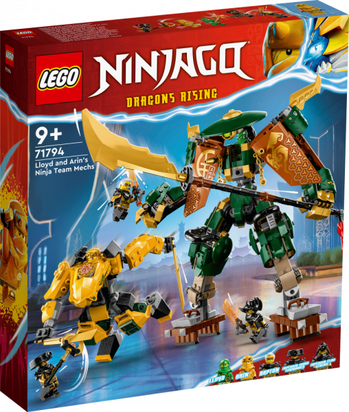 71794 LEGO® Ninjago Роботы команды ниндзя Ллойда и Арин, 9+ лет,модель 2023 года