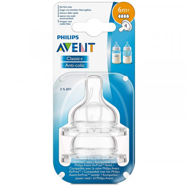 Philips Avent Clasic Pretkoliku pudelīšu knupīši 2gab., 6+ mēn., SCF634/27