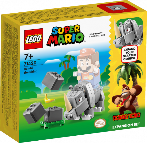 71420 LEGO® Super Mario Носорог Рэмби, 7+ лет, модель 2023 года