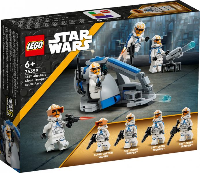 75359 LEGO® Star Wars™ 332. rotas Ahsoka Clone Trooper kaujas paka, 6+ gadi, 2023 gada modelis