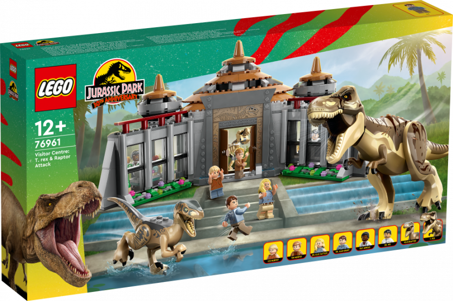 76961 LEGO® Jurassic World Apmeklētāju centrs: Tiranozaura un Plēsēja uzbrukums, 12+ gadi, 2023 gada modelis