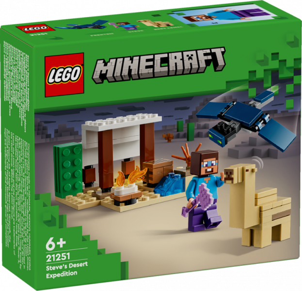 21251 LEGO® Minecraft Steve tuksneša ekspedīcija, 6+ лет, модель 2024 года