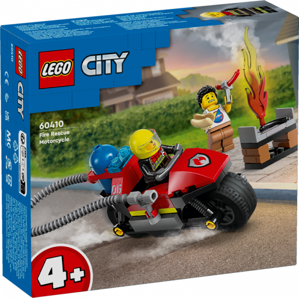 60410 LEGO® City Ugunsdzēsēju glābšanas motocikls , 4+ gadi, 2024 gada modelis