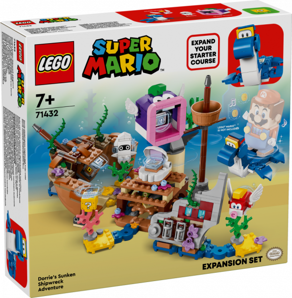 71432 LEGO® Super Mario Dorrie piedzīvojums nogrimušajā kuģa vrakā - paplašinājuma maršruts , 7+ gadi, 2024 gada modelis