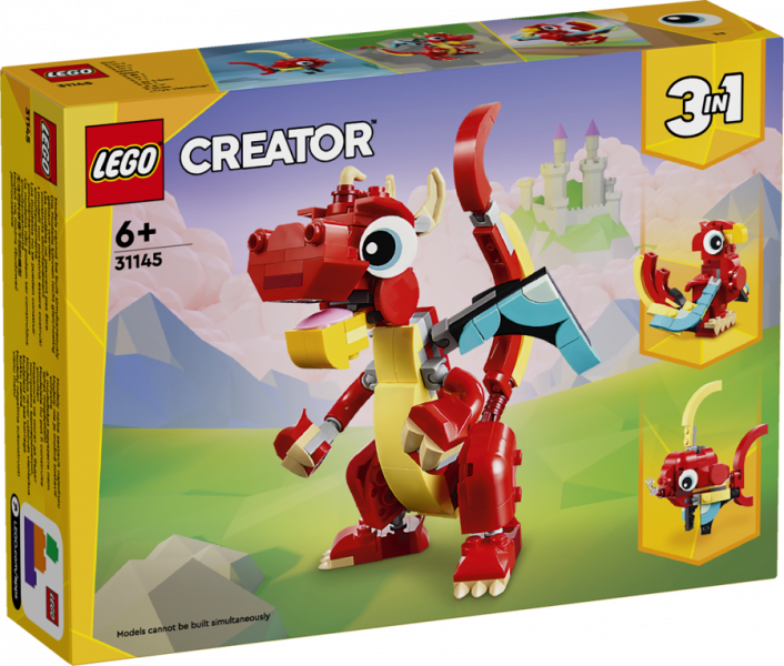 31145 LEGO® Creator Sarkanais pūķis, 6+ gadi, 2024 gada modelis