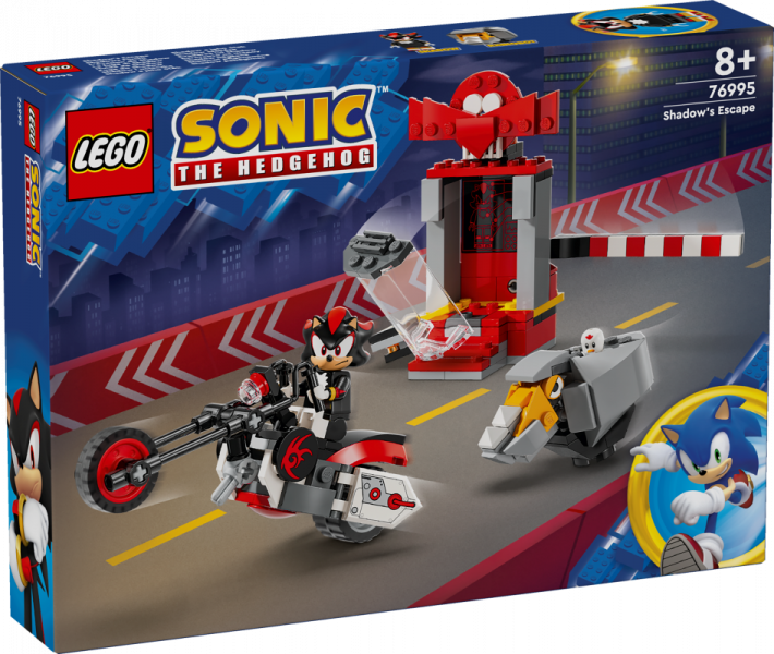 76995 LEGO® Sonic the Hedgehog™ Shadow the Hedgehog bēgšana ,8+ gadi, 2024 gada modelis