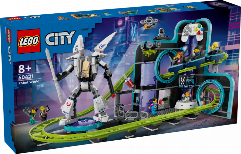 60421 LEGO® City Robotu pasaules kalniņu karuseļu parks, 8+ gadi, 2024. gada modelis