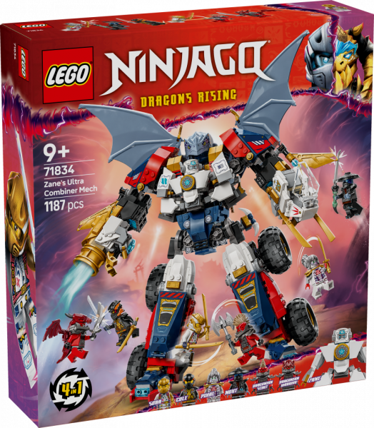 71834 LEGO® Ninjago Zane apvienotais ultrarobots, 9+ gadi, 2025 gada modelis