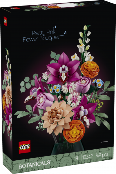 10342 LEGO® Icons Botanicals Collection Skaists rozā ziedu pušķis , 18+ gadi, 2025 gada modelis