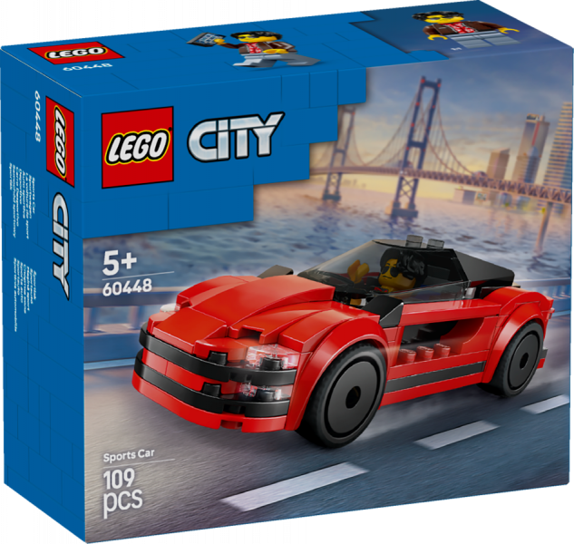 60448 LEGO® City Красный спортивный автомобиль , 5+ , модель 2025 года
