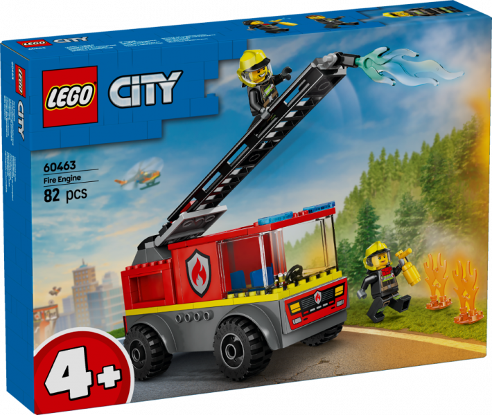 60463 LEGO® City Ugunsdzēsēju automašīna ar kāpnēm , 4+ gadi, 2025 gada modelis
