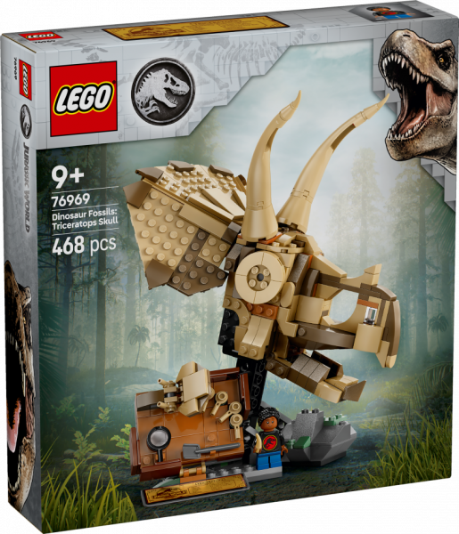 76969 LEGO® Jurassic Окаменелости динозавров: череп трицератопса ,9 + , модель 2025 года