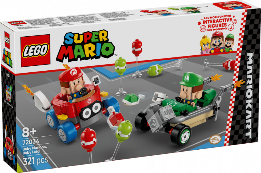 72034 LEGO® Super Mario Mario Kart™ – Baby Mario un Baby Luigi, 8+ gadi, 2025 gada modelis