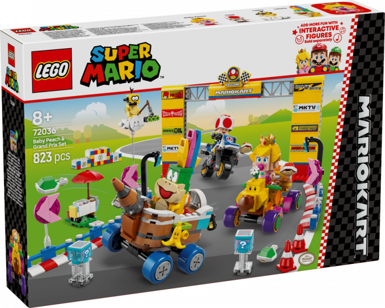 72036 LEGO® Super Mario Mario Kart™ – Baby Peach un Grand Prix komplekts 8+ gadi, 2025 gada modelis
