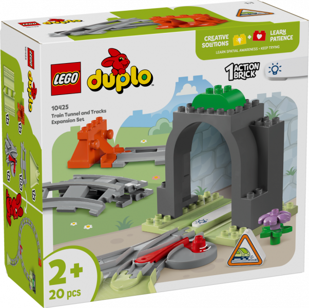 10425 LEGO® DUPLO Vilcienu tuneļa un sliežu paplašinājuma maršruts, 2+ gadi, 2025 gada modelis