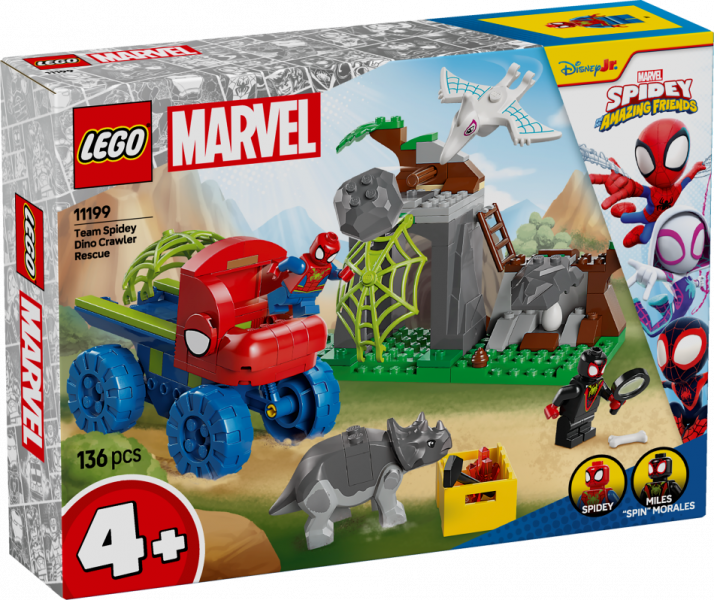 11199 LEGO® Marvel Spidey komandas Dino braucamā atbrīvošana, 4+ gadi, 2025 gada modelis