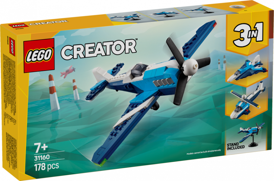 31160 LEGO® Creator Gaisa kuģi: Sacīkšu lidmašīna, 7+ gadi, 2025 gada modelis