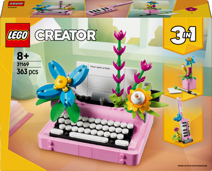 31169 LEGO® Creator Rakstāmmašīna ar ziediem, 8+ gadi, 2025 gada modelis