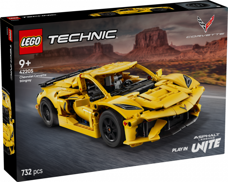 42205 LEGO® Technic Chevrolet Corvette Stingray , 9+ gadi, 2025. gada modelis
