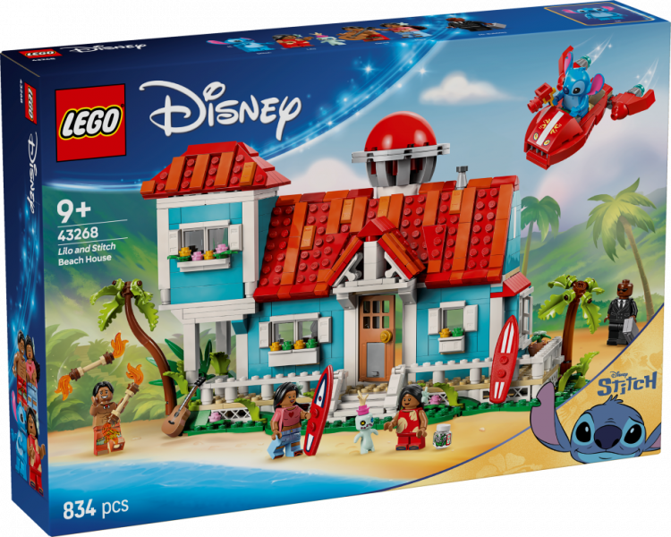 43268 LEGO® Disney Princess Пляжный домик Лило и Стич , 9+ лет, модель 2025 года