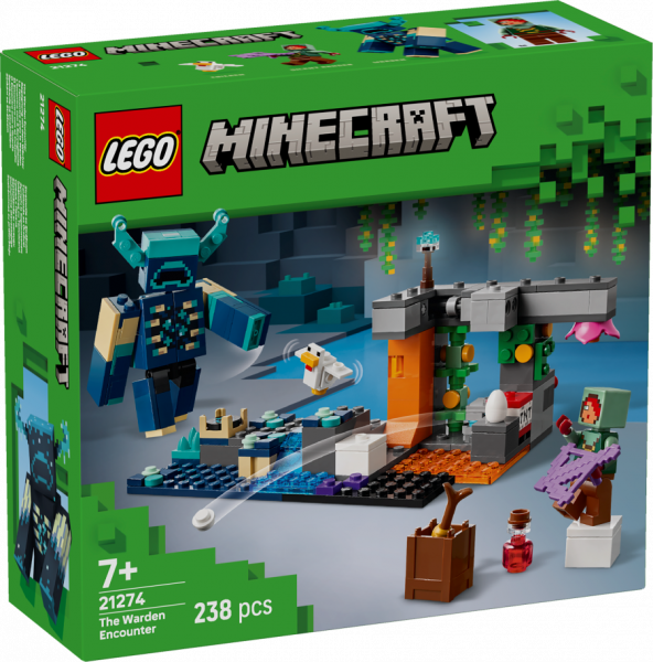 21274 LEGO® Minecraft Sastapšanās ar uzraugu, 7+ gadi, 2025 gada modelis