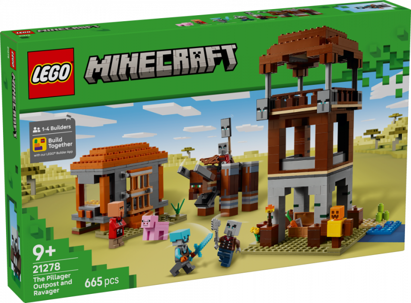 21278 LEGO® Minecraft Izlaupītāju postenis un Nemiernieks , 9+ gadi, 2025 gada modelis
