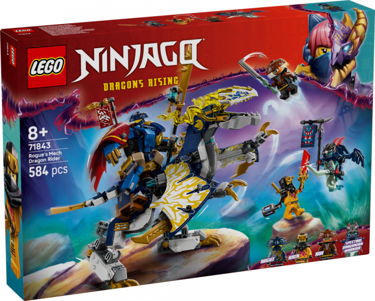 71843 LEGO® Ninjago Rogue robots pūķa mugurā, 8+ gadi, 2025 gada modelis
