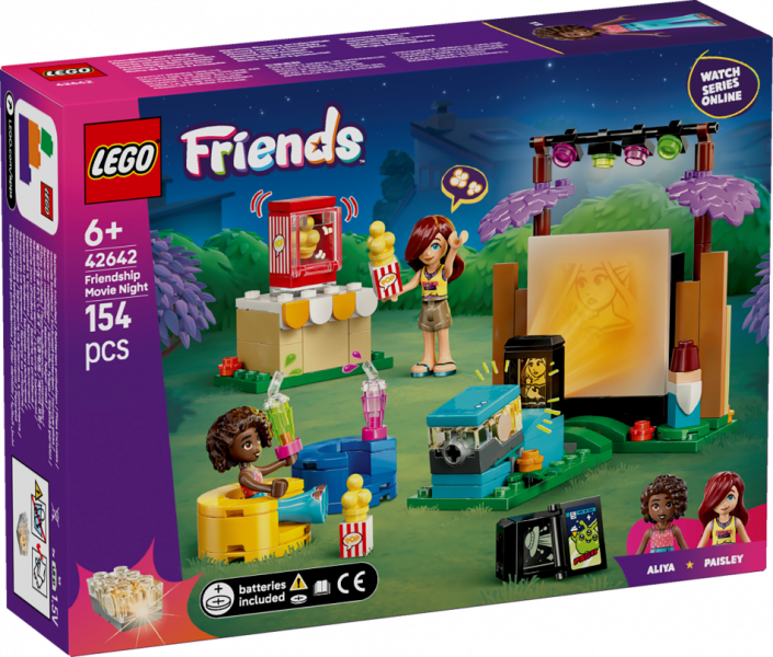 42642 LEGO® Friends Draudzības filmu vakars , 6+ gadi, 2025 gada modelis
