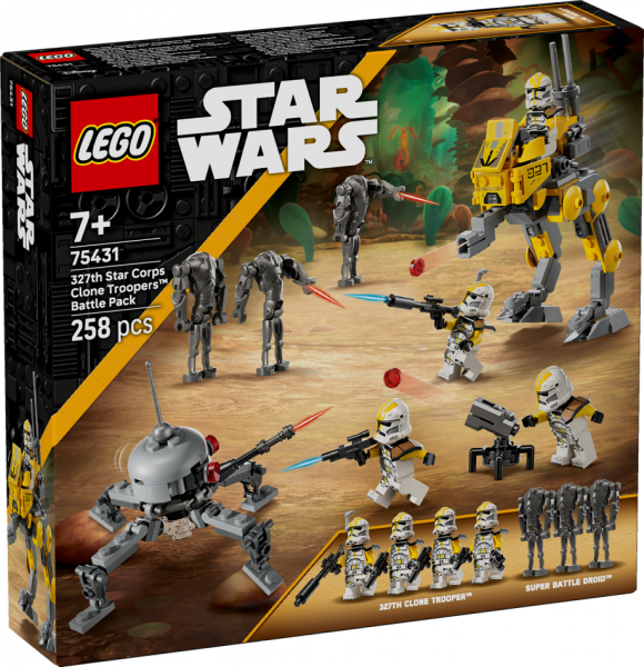 75431 LEGO® Star Wars™ 327. klona zvaigžņu kareivju kaujas paka, 7+ gadi, 2025 gada modelis