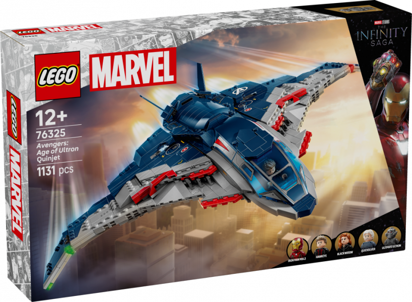 76325 LEGO® Marvel Super Heroes Atriebēji: Ultrona laikmets Quinjet, 12+ gadi, 2025 gada modelis