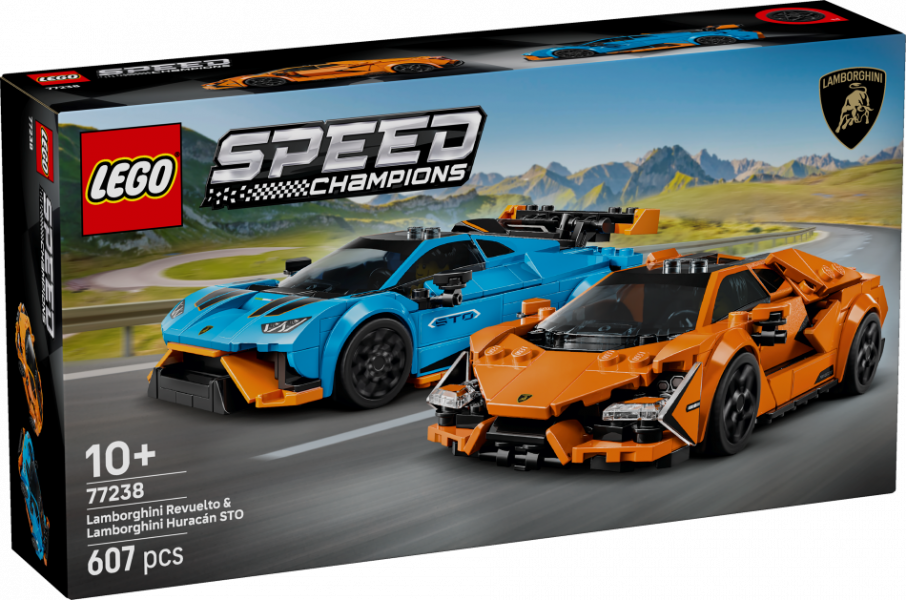 77238 LEGO® Speed Champions Lamborghini Revuelto un Huracán STO, 10+ gadi, 2025 gada modelis