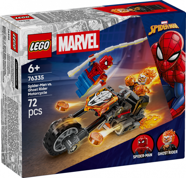 76335 LEGO® Marvel Super Heroes Spider-Man pret Ghost Rider uz motocikla , 6+ , модель 2026 года