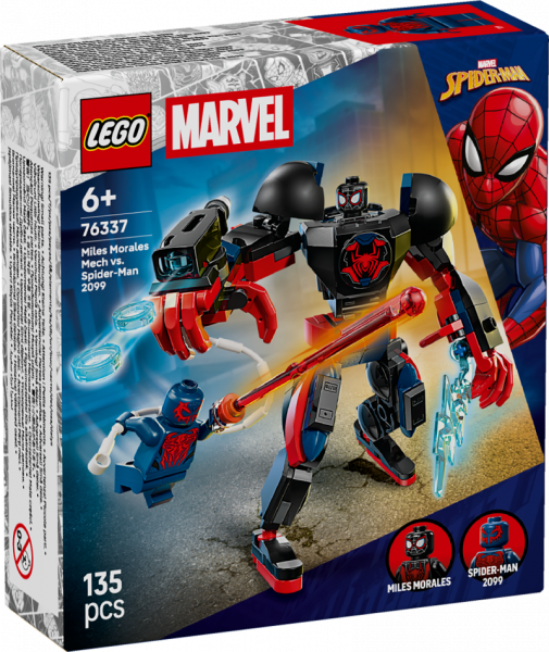 76337 LEGO® Marvel Super Heroes Miles Morales robots pret Spider-Man 2099 , 6+ gadi, 2026 gada modelis