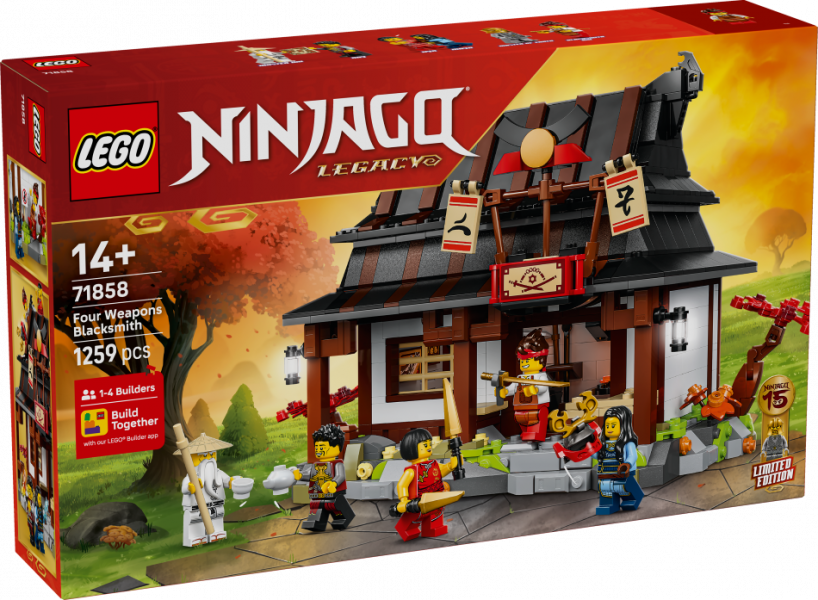 71858 LEGO® Ninjago Četru ieroču kalēja 15. gadadiena , 14+ gadi, 2026 gada modelis