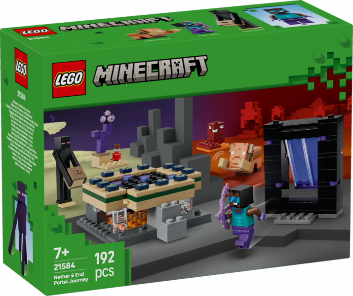21584 LEGO® Minecraft Nether un End portālu ceļojums , 7+ , модель 2026 года