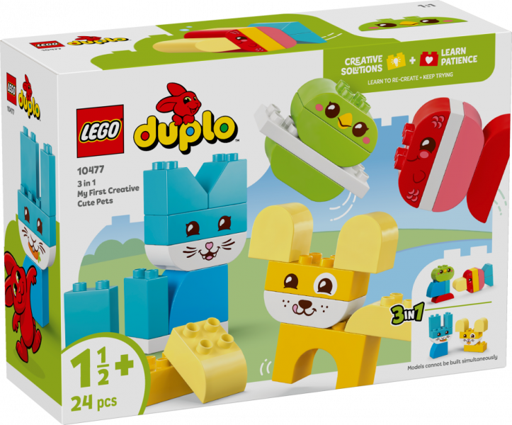 10477 LEGO® DUPLO 3 vienā radoši jauki mājdzīvnieki , 2+ gadi, 2026 gada modelis