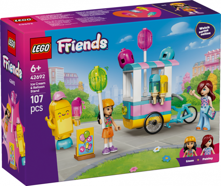 42692 LEGO® Friends Saldējuma un balonu kiosks , 6+ gadi, 2026 gada modelis