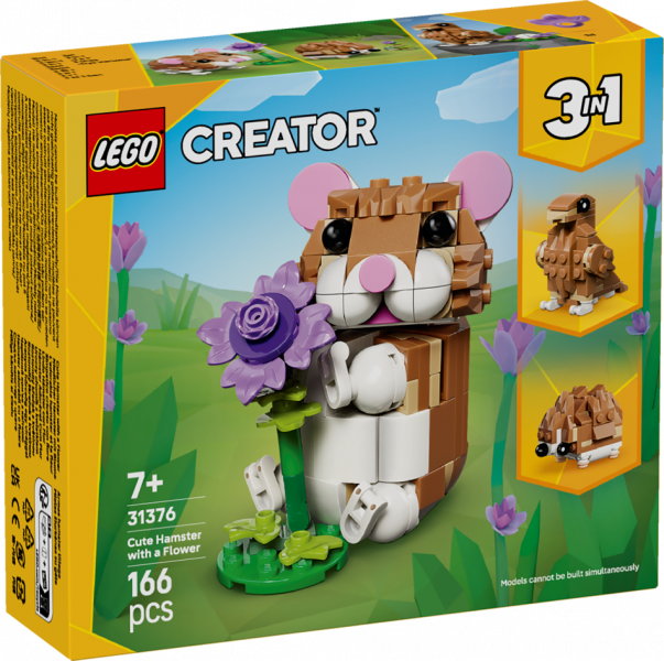 31376 LEGO® Creator Mīlīgs kāmītis ar ziedu , 7+ gadi, 2026 gada modelis