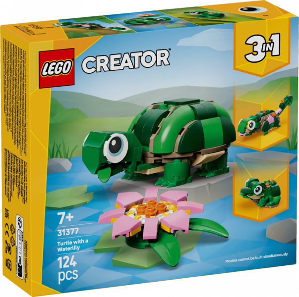 31377 LEGO® Creator Bruņurupucis ar ūdensrozes ziedu , 7+ , модель 2026 года